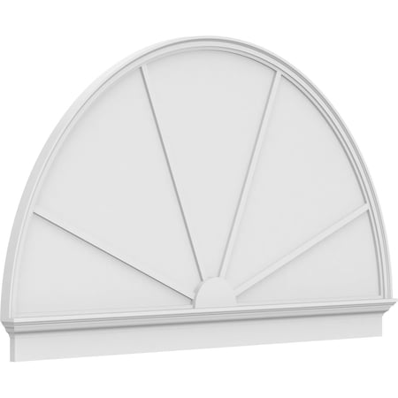 Ekena Millwork Half Round 4 Spoke Architectural Grade PVC Combination Pediment, 78"W x 45-3/4"H x 2-3/4"P PEDPC078X460HRO04
